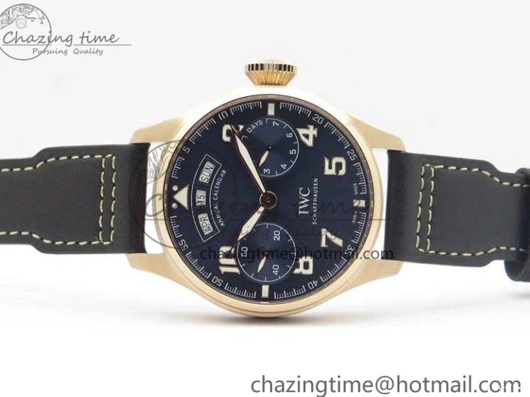 MIROTIME 1227 Big Pilot Real PR IW502701 RG YLF 1:1 Best Edition Blue Dial On Calfskin Strap A Classic 7225